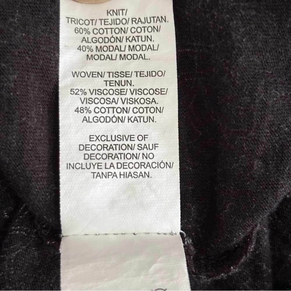 Lucky Brand Womens Embroidered Boho Long Sleeve Top Size 1X Black White Peasant - Picture 6 of 7